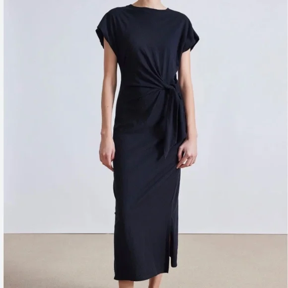 Apiece Apart Black Midi Dress - Picture 1 of 8